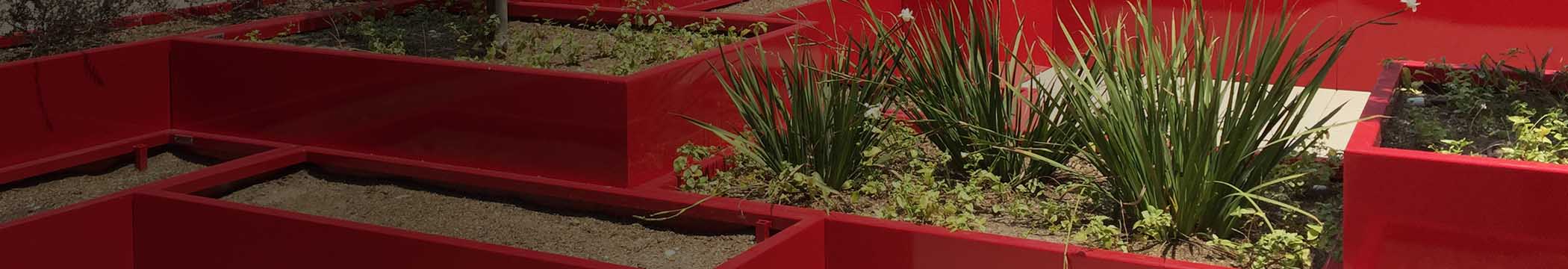 Bright Red Outdoor Planter Boxes
