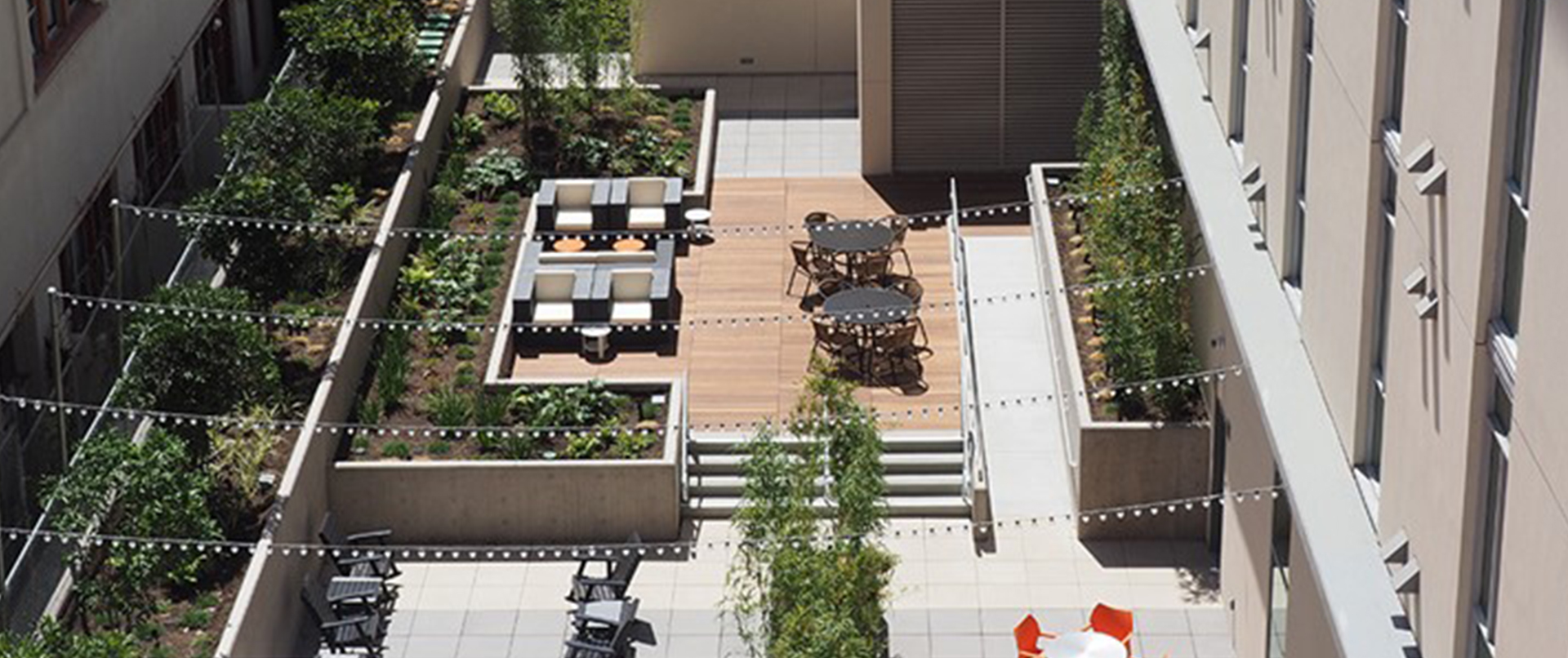 Aerial View Rooftop with Greenery 