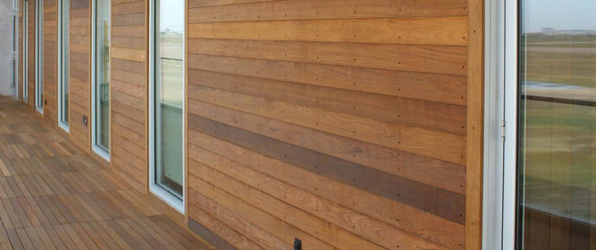 Modern Wood Tile Firehouse Deck