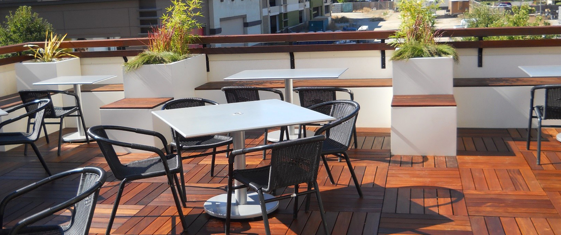 Rooftop with Aluminum Cube Seating and Decor