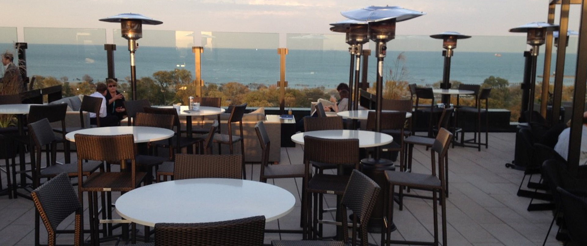 Rooftop Seating with View of Lake Michigan