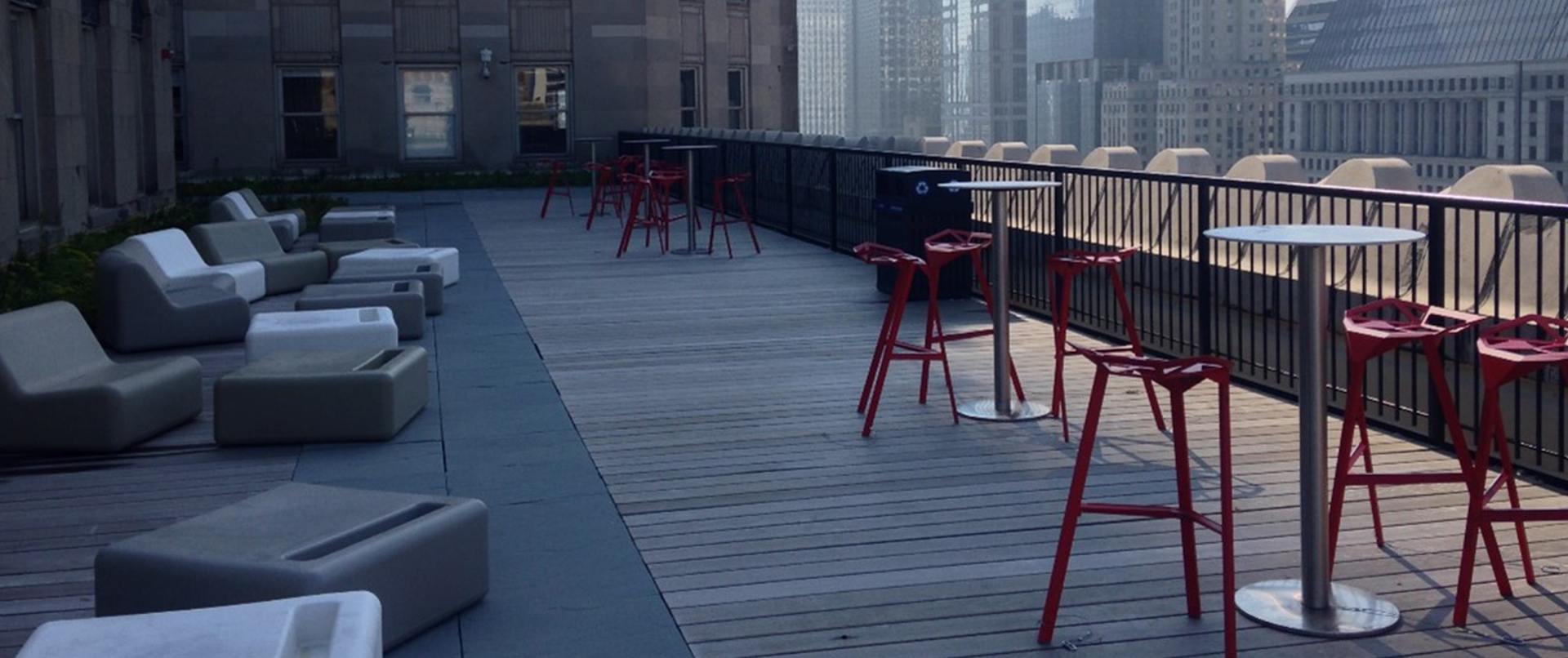 Urban Rooftop Seating Area