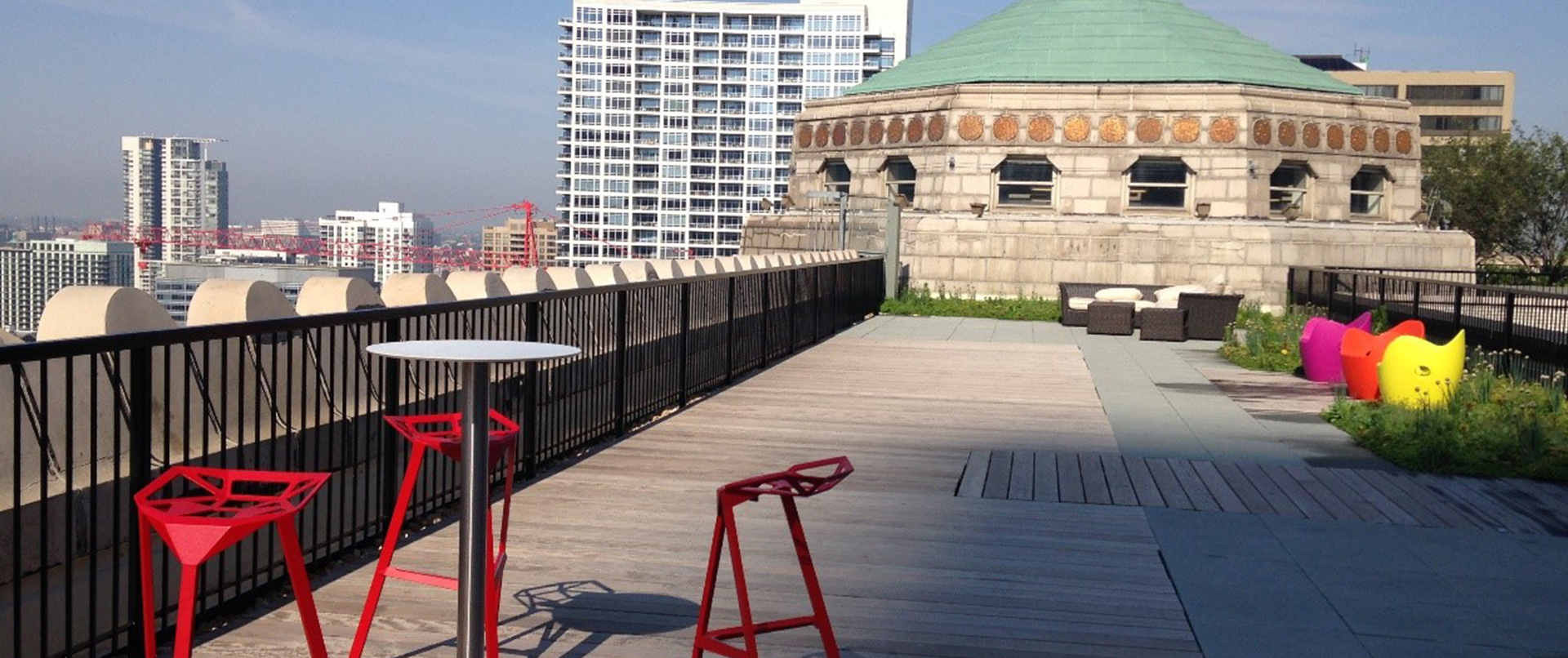 Urban Rooftop Seating Area