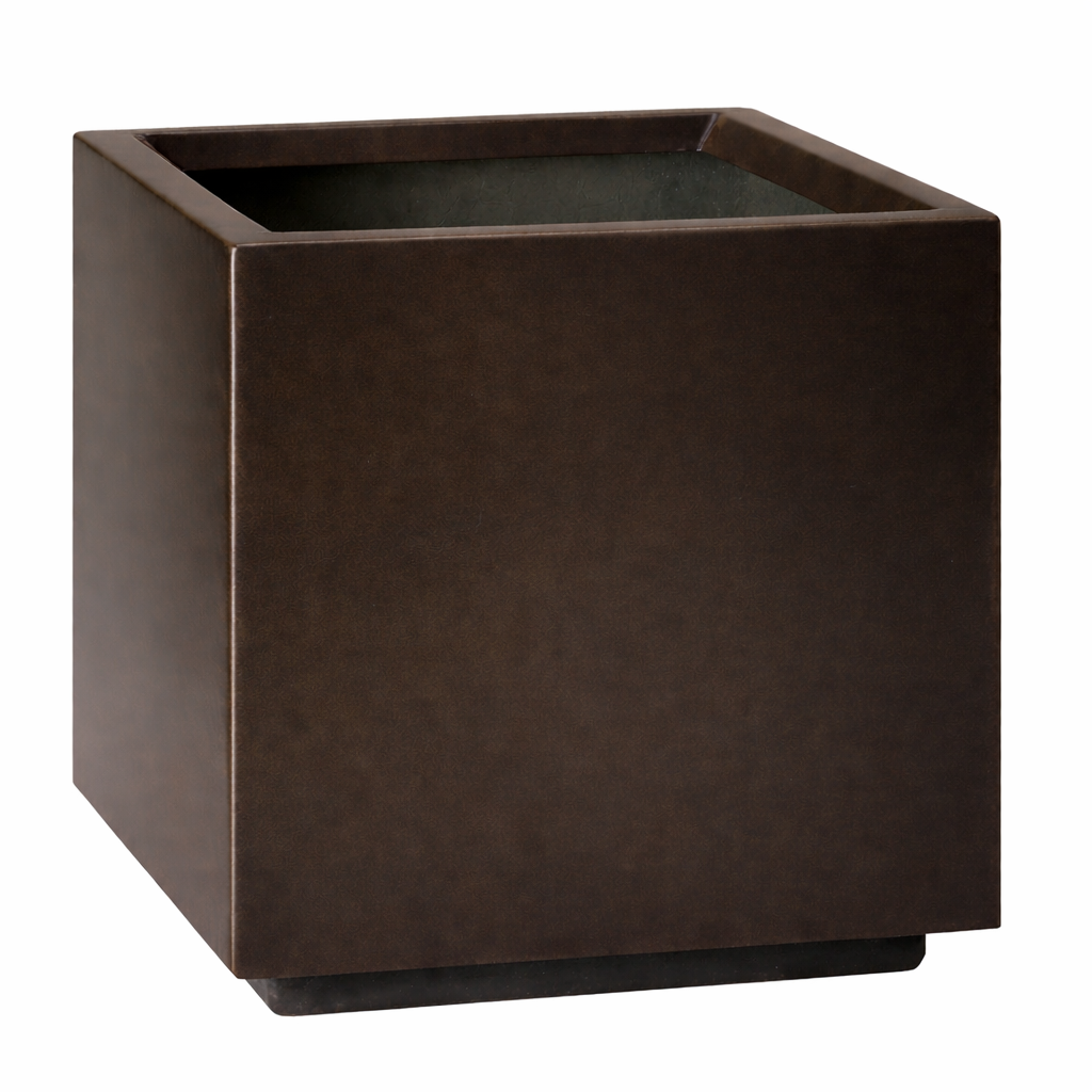Aged Bronze Fiberglass Cube